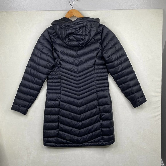Women's Mountain Hardwear Marblemount Down Feather Black Parka with Hood-Medium - Picture 2 of 10